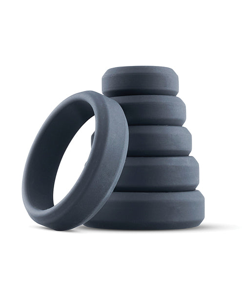 Boners 6 Pc Wide Cock Ring Set - Black - LUST Depot