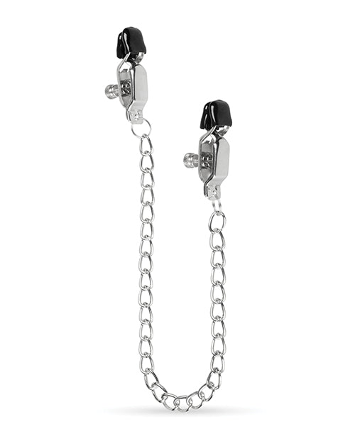 Easy Toys Big Nipple Clamps W-chain - Silver - LUST Depot