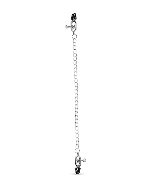 Easy Toys Big Nipple Clamps W-chain - Silver - LUST Depot