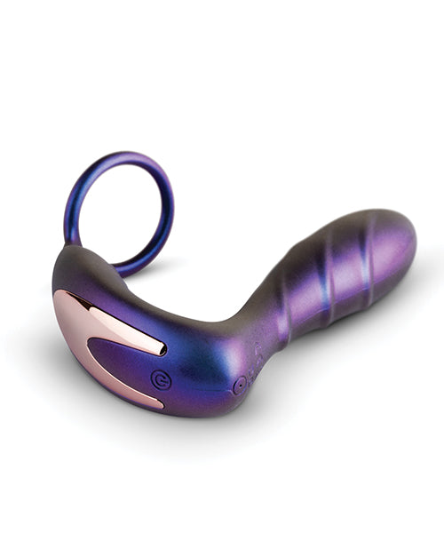 Hueman Black Hole Anal Vibrator W-cock Ring - Purple - LUST Depot