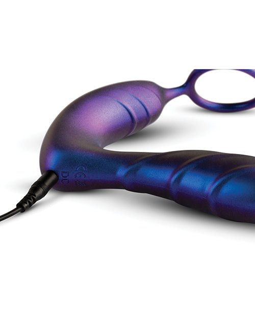 Hueman Black Hole Anal Vibrator W-cock Ring - Purple - LUST Depot