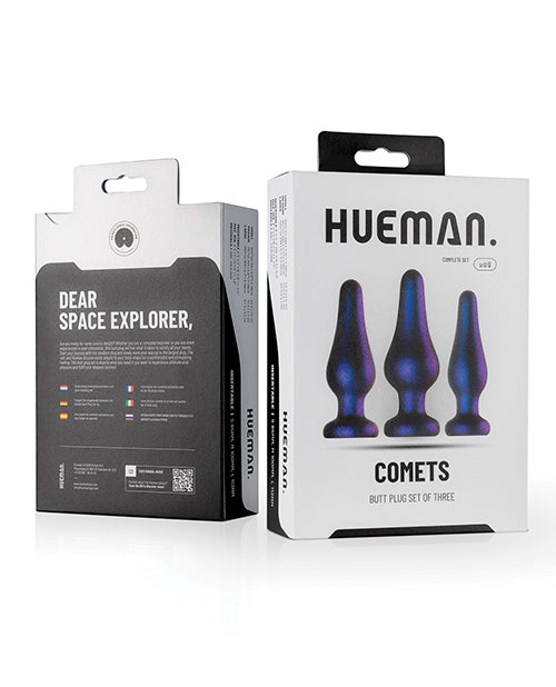 Hueman Comets Butt Plug Set Of 3 - Purple - LUST Depot