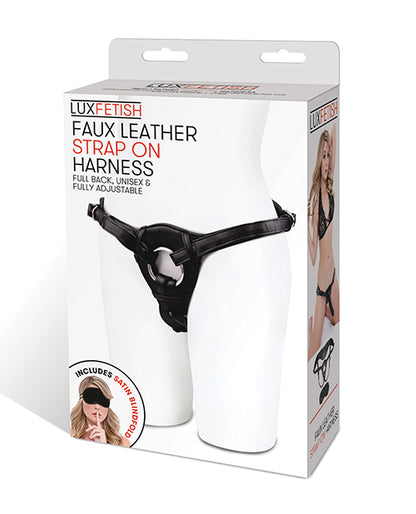 Lux Fetish Patent Leather Strap On Harness - Black - LUST Depot