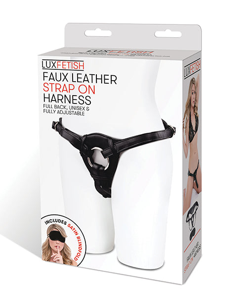 Lux Fetish Patent Leather Strap On Harness - Black - LUST Depot