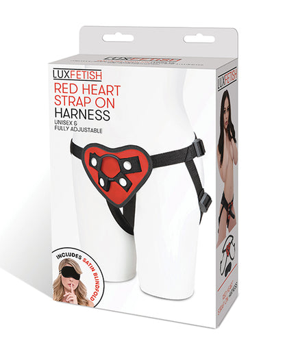 Lux Fetish Red Heart Strap On Harness Set - LUST Depot