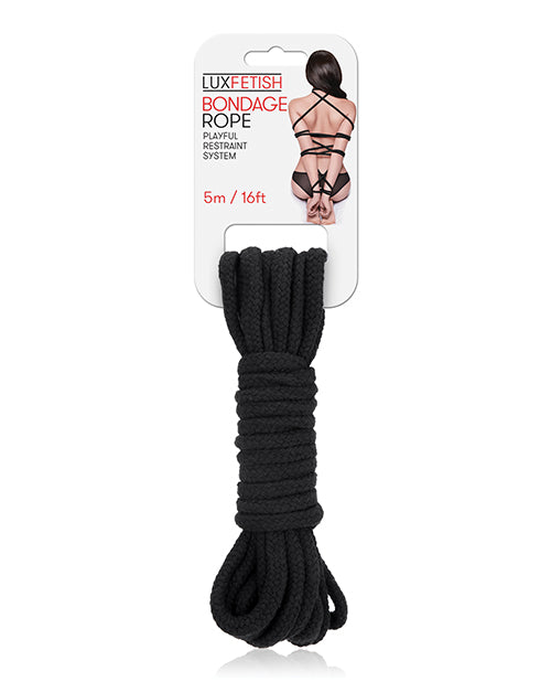 Lux Fetish Bondage Rope - 5m-16 Ft  Black - LUST Depot