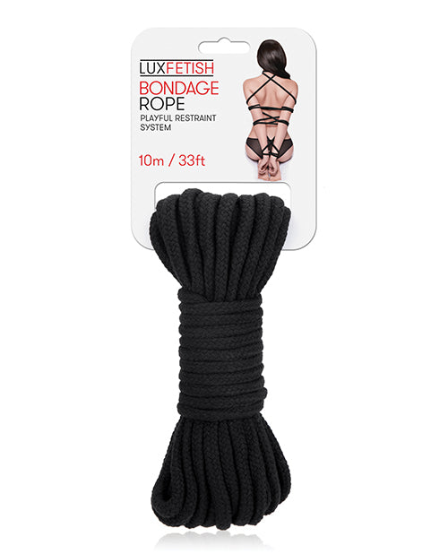 Lux Fetish Bondage Rope - 10m-33 Ft Black - LUST Depot