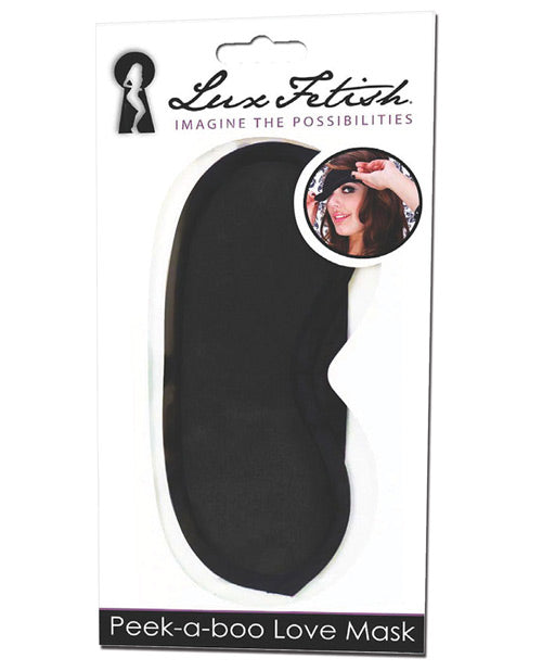 Lux Fetish Peek A Boo Love Mask - Black - LUST Depot