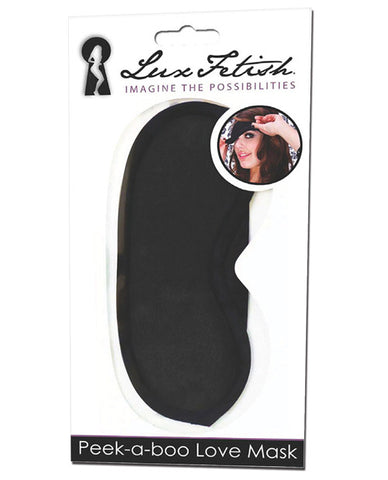 Lux Fetish Peek A Boo  Love Mask - Black