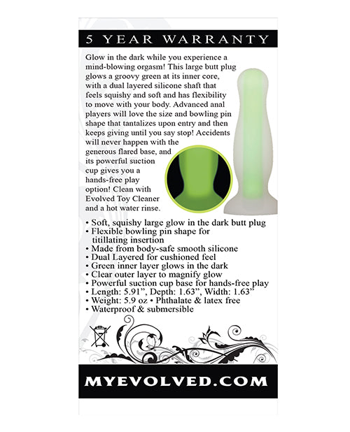 Evolved Luminous Anal Plug Large - Green - LUST Depot