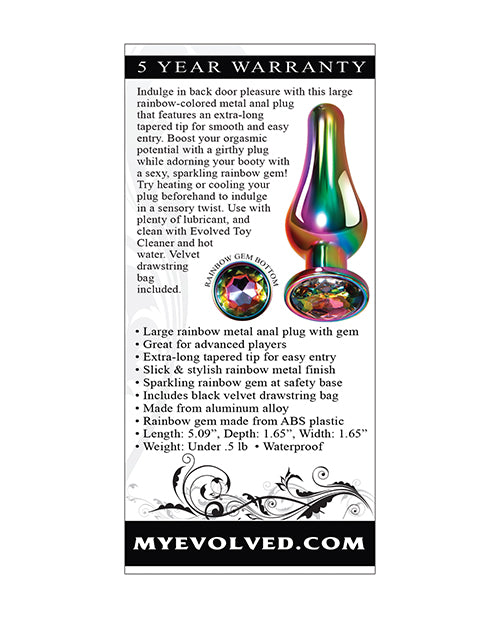 Evolved Rainbow Metal Plug - Large - LUST Depot