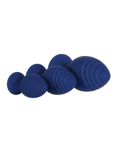 Evolved Get Your Groove On 3 Pc Silicone Anal Plug Set - Blue - LUST Depot