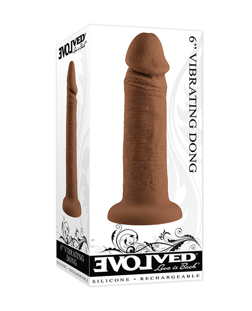 Evolved 6" Vibrating Dong - Dark - LUST Depot