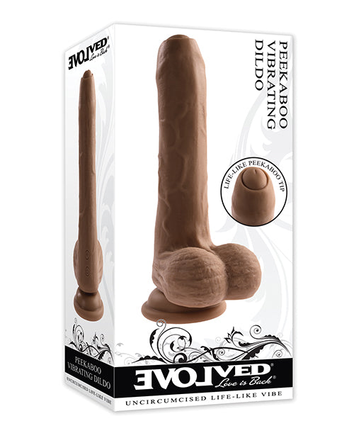 Evolved Peek A Boo Vibrating Dildo - Dark - LUST Depot