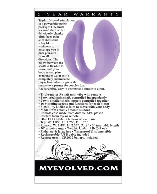 Evolved Petite Tickler Mini Vibe W-remote - Purple - LUST Depot