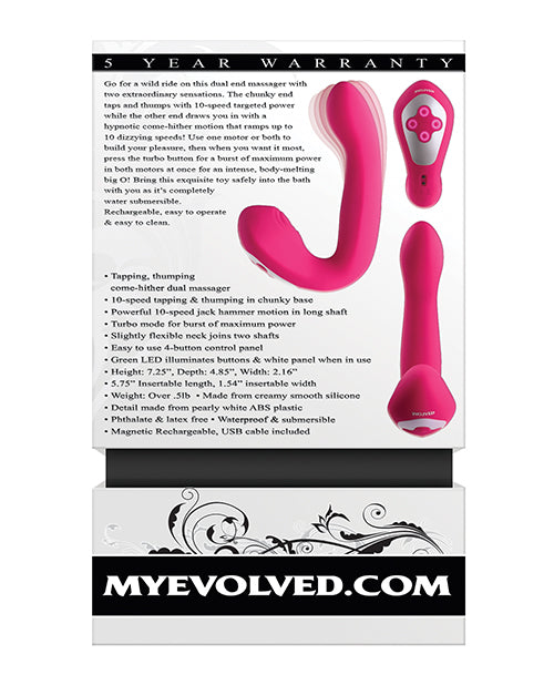 Evolved Buck Wild Come Hither Dual End Massager - Pink - LUST Depot