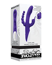 Evolved Lick Me Triple Stim Vibe - Purple - LUST Depot