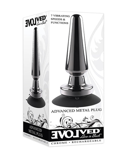 Evolved Advanced Vibrating Rechargeable Metal Plug - Black - LUST Depot