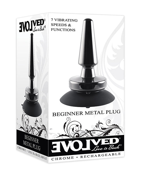 Evolved Beginner Vibrating Rechargeable Metal Plug - Black - LUST Depot