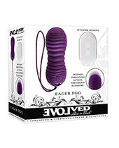 Evolved Eager Egg Vibrating & Thrusting Egg W-remote - Purple - LUST Depot