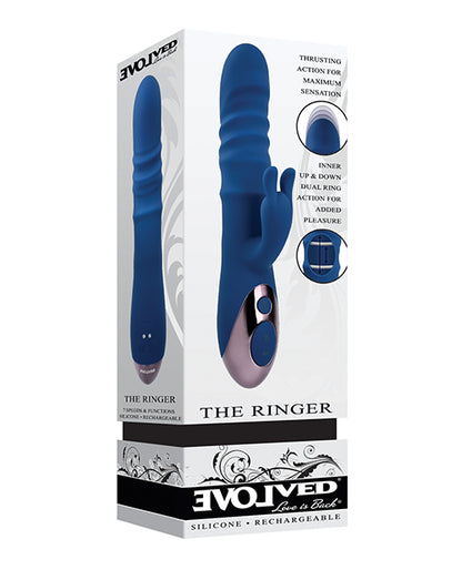 Evolved The Ringer Rechargeable Thrusting Rabbit - Blue - LUST Depot