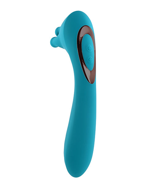 Evolved Heads Or Tails Rechargeable Vibrator - Teal - LUST Depot