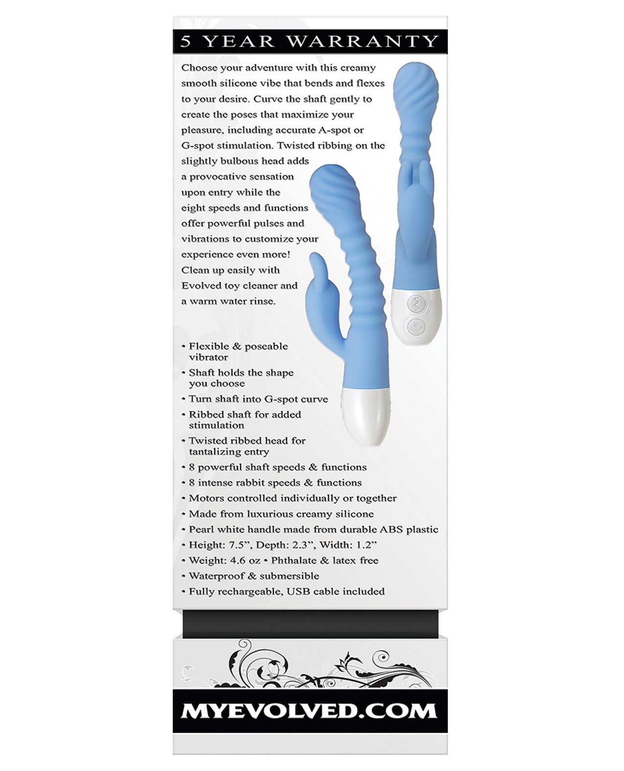 Evolved Bendy Bunny Dual Stim Rechargeable - Powder Blue - LUST Depot