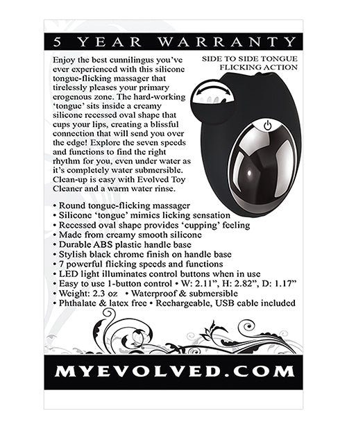 Evolved Lickity Slit Oral Massager - Black - LUST Depot