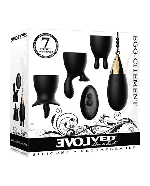 Evolved Egg Citement Rechargeable Bullet - Black-gold - LUST Depot