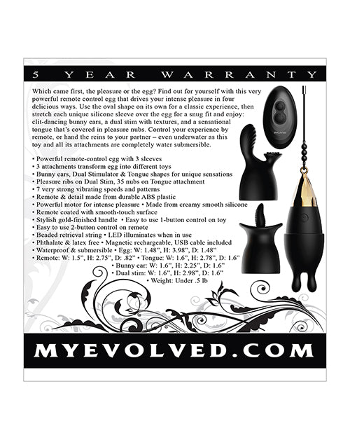 Evolved Egg Citement Rechargeable Bullet - Black-gold - LUST Depot