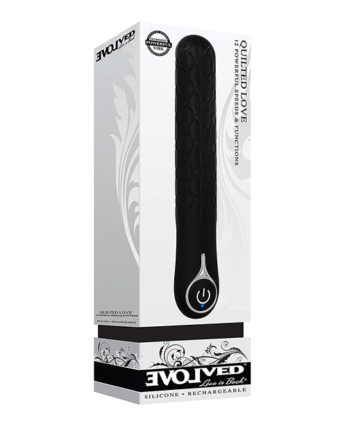 Evolved Quilted Love Rechargeable Vibrator - Black - LUST Depot