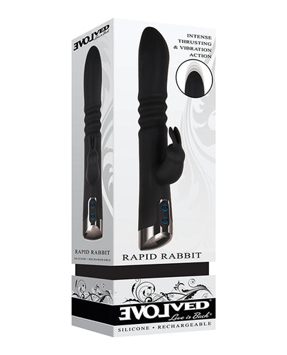 Evolved Rapid Rabbit Thrusting Dual Vibe - Black - LUST Depot