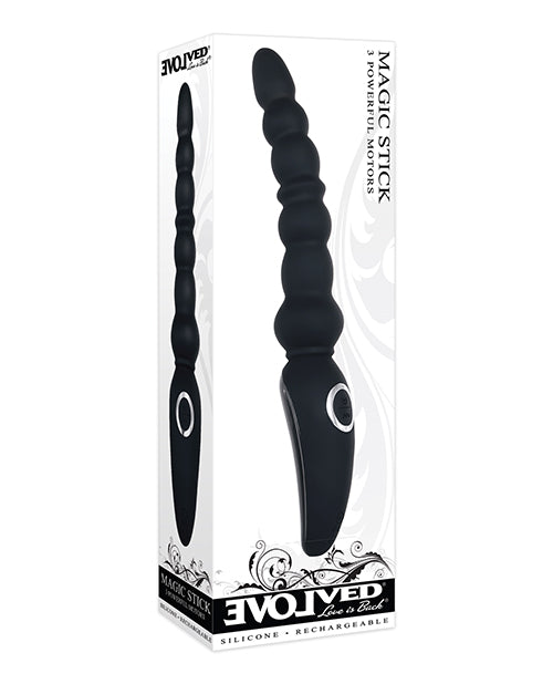 Evolved Magic Stick Beaded Vibrator - Black - LUST Depot