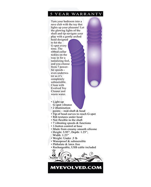 Evolved The G-rave Light Up Vibrator - Purple - LUST Depot