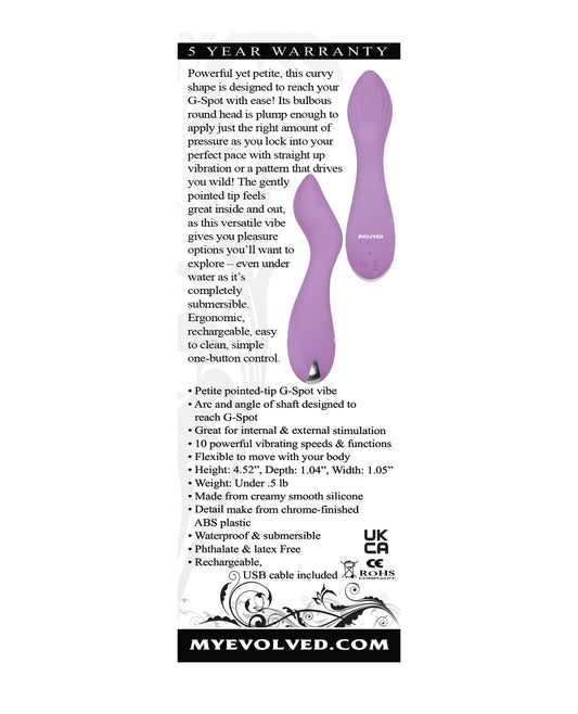 Evolved Lilac G Petite G Spot Vibe - Purple - LUST Depot