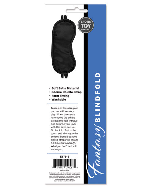 Erotic Toy Company Satin Fantasy Blindfold - Black - LUST Depot