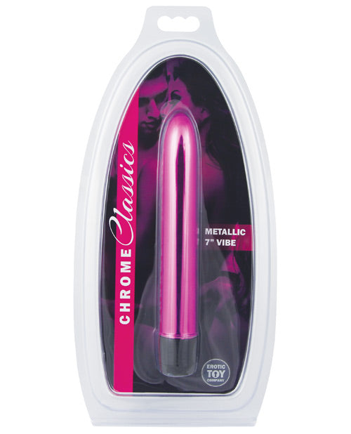 Erotic Toy Company Chrome Classics 7" Vibe - Pink - LUST Depot