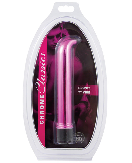 Erotic Toy Company Chrome Classics 7" G Spot Vibe - Pink - LUST Depot