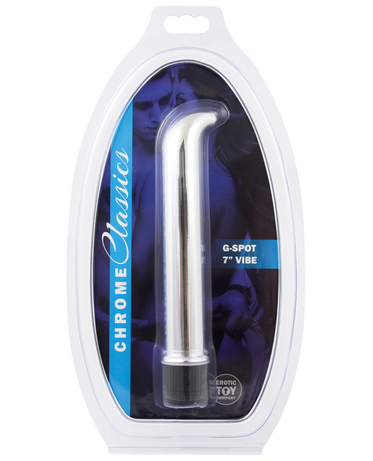 Erotic Toy Company Chrome Classics  7" G Spot Vibe - Silver - LUST Depot