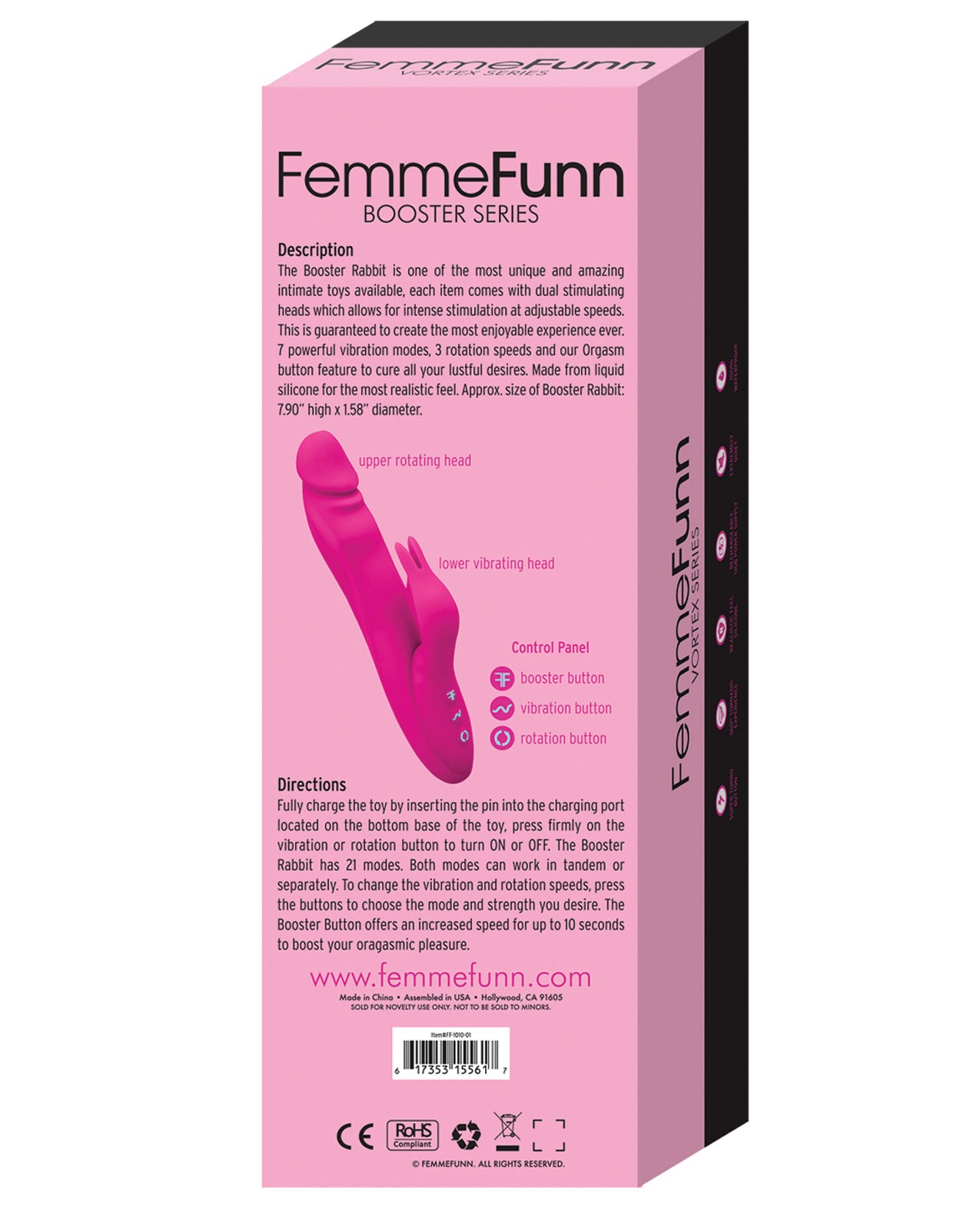 Femme Funn Booster Rabbit - Pink - LUST Depot