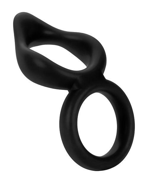 Forto F-88 Double Ring Liquid Silicone Cock Ring - Black - LUST Depot