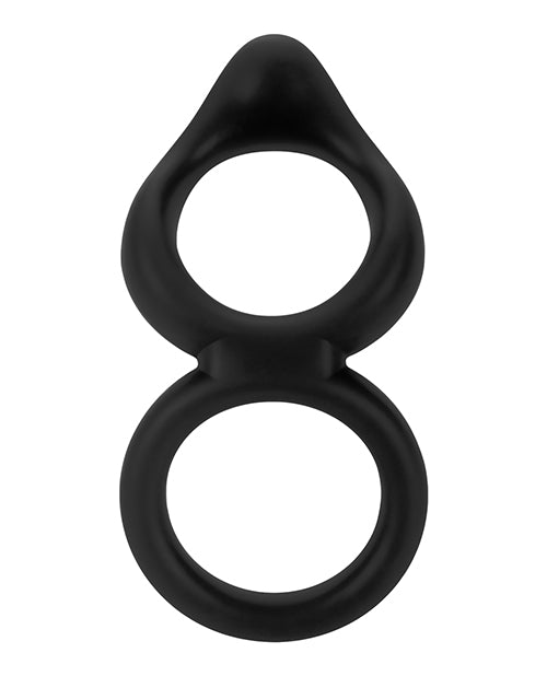 Forto F-88 Double Ring Liquid Silicone Cock Ring - Black - LUST Depot