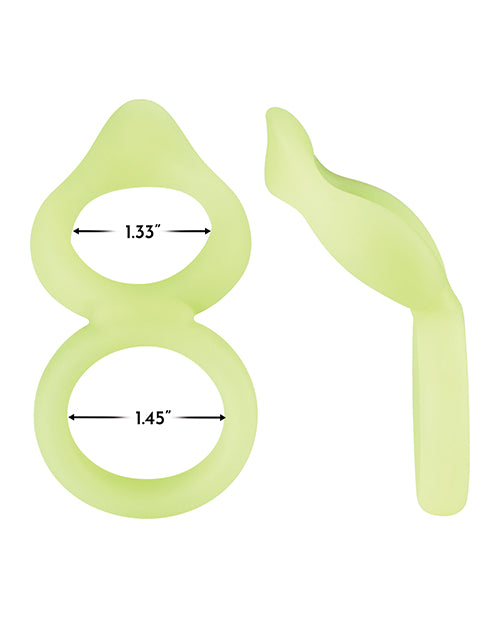 Forto F-88 Double Ring Liquid Silicone Cock Ring - Glow In The Dark - LUST Depot