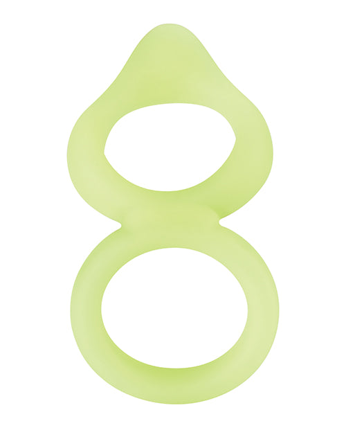 Forto F-88 Double Ring Liquid Silicone Cock Ring - Glow In The Dark - LUST Depot