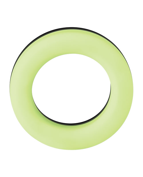 Forto F-19 Two Tone Liquid Silicone Cock Ring - Black-glow In The Dark - LUST Depot