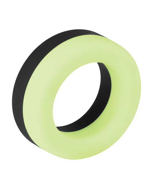 Forto F-19 Two Tone Liquid Silicone Cock Ring - Black-glow In The Dark - LUST Depot