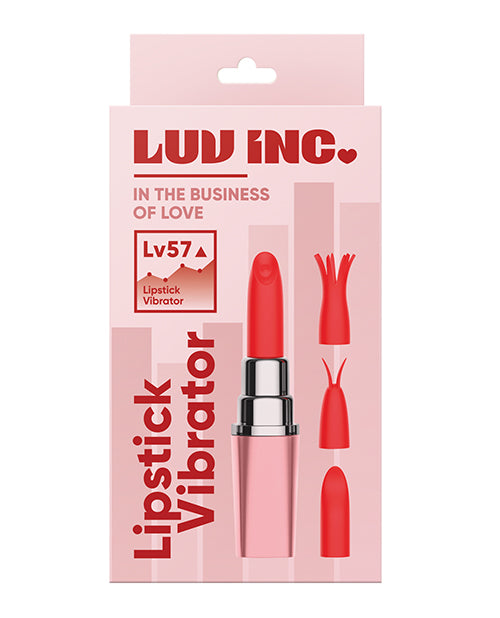 Luv Inc. Lipstick Vibrator W/3 Heads - Light Pink - LUST Depot