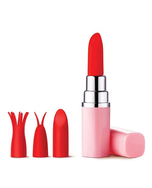 Luv Inc. Lipstick Vibrator W/3 Heads - Light Pink - LUST Depot