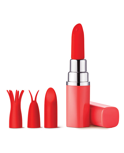 Luv Inc. Lipstick Vibrator W/3 Heads - Coral - LUST Depot