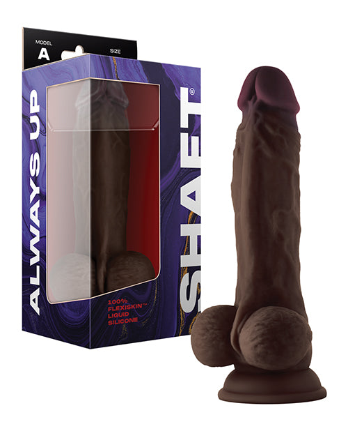 Shaft Model A Flexskin Liquid Silicone 8.5" Dong W-balls - Mahogany - LUST Depot